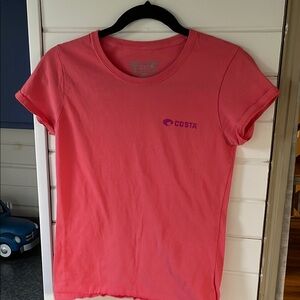 Costa Pink Fitted Crew Neck T-Shirt